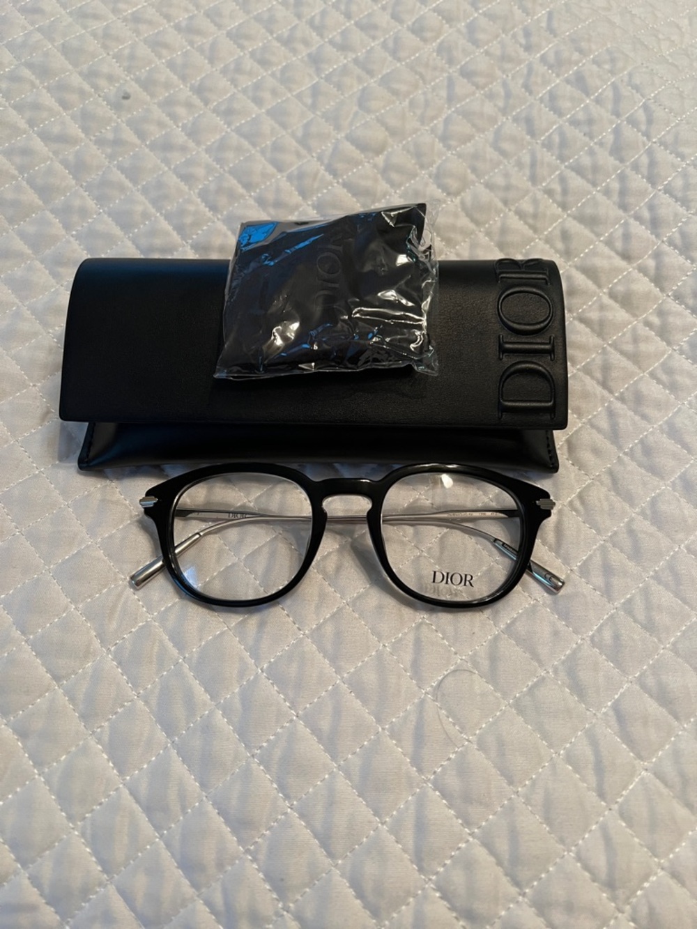New. Dior. Classic Black Round Eyeglasses. With case.
